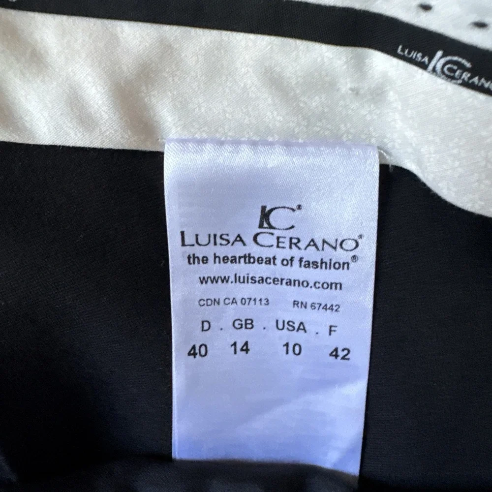 Luisa Cerano Pants Size USA‎ 10 Multi Pattern Italian Fabric Pants Slacks